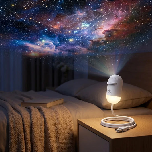 2-In-1 USB Ambient Light for Large Range Projection Atmosphere Multiple Scenes Adjustable Focus Distance Night Lighting Function